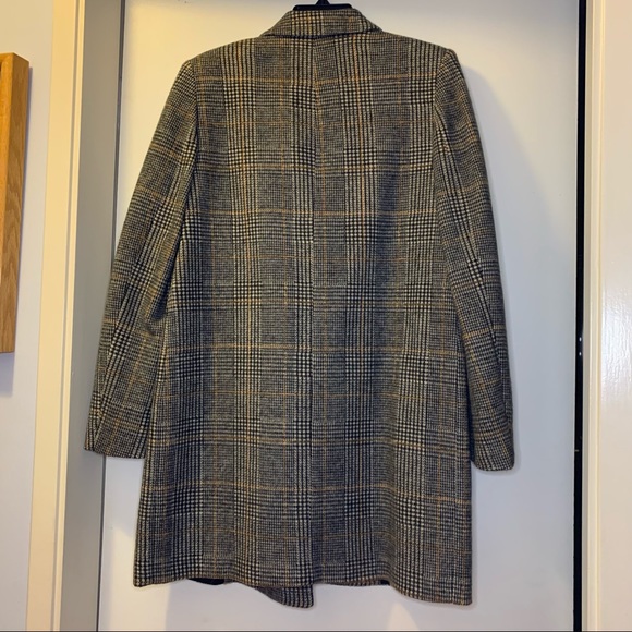 ZARA | 3/4 Length Glen Check Overcoat - Picture 2 of 3